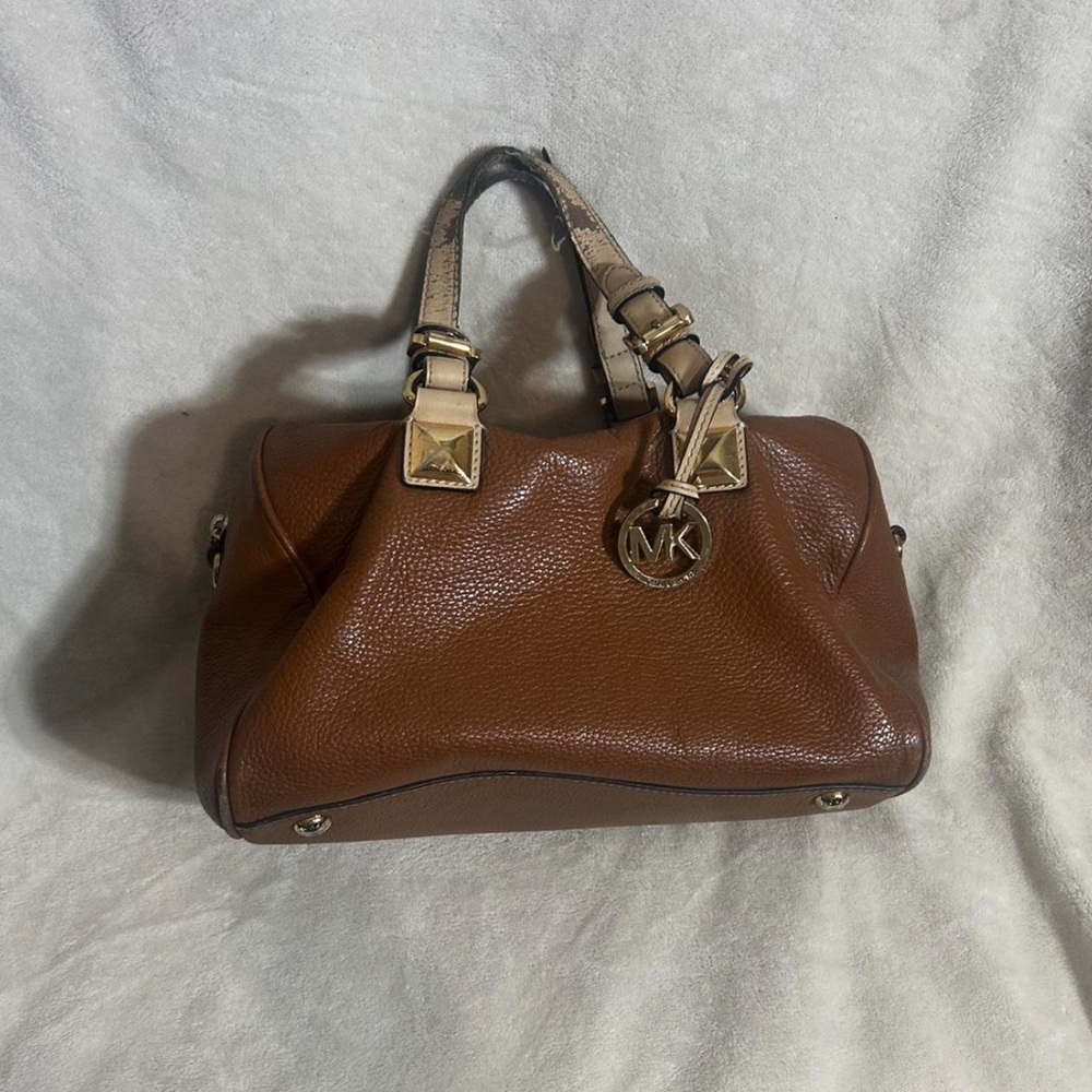 Michael Kors Brown Satchel with Gold Hardware
